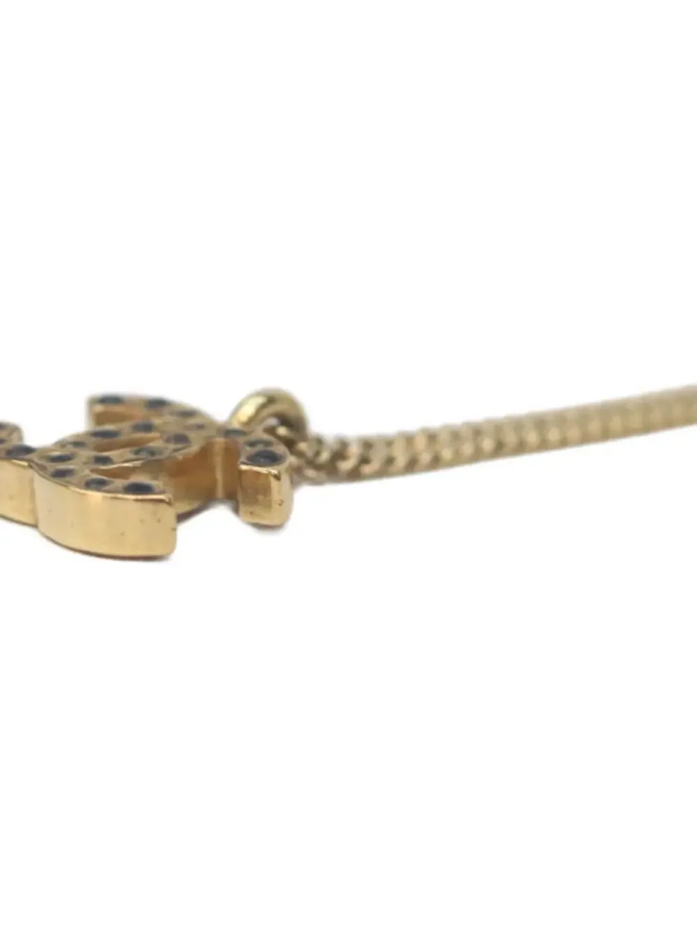 Chanel Cc Logo Pendant Necklace Gold- #288070C73B